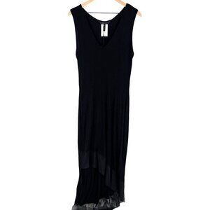 BCBGMAXAZRIA‎ Alisanne Size L Black Sleeveless Asymmetrical Hem Dress Whimsygoth